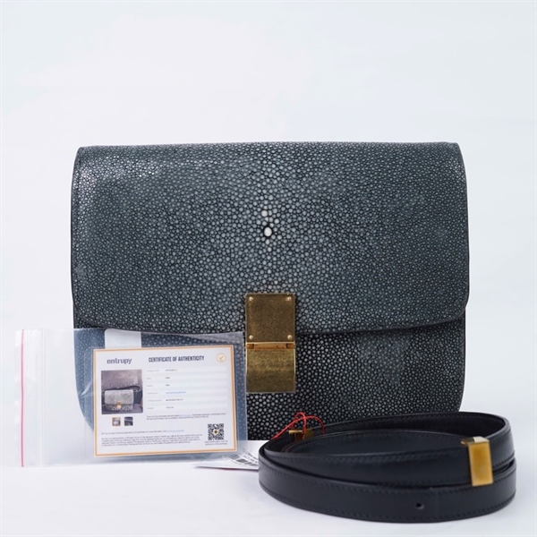 Túi Celine xanh đen da cá đuối sz23 (HN) KG+