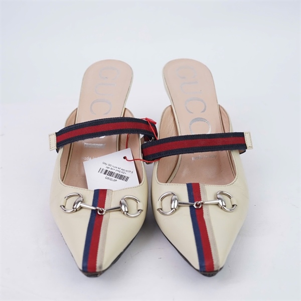 Giày GG nude kẻ sọc sz37,5 cao 8cm (HN) KG+