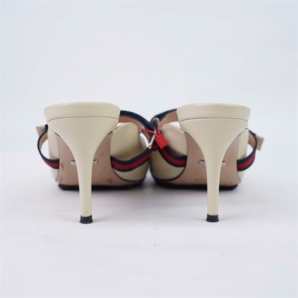 Giày GG nude kẻ sọc sz37,5 cao 8cm (HN) KG+