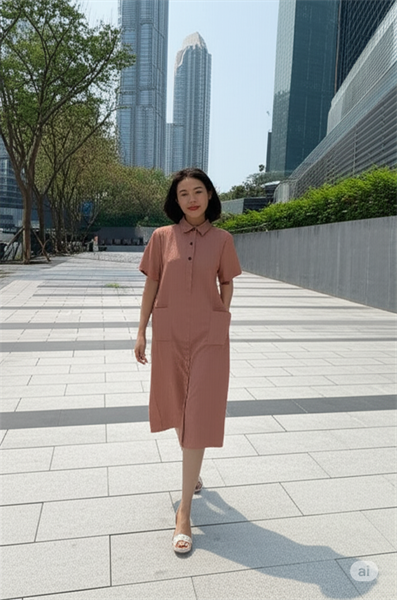VÁY SUÔNG COTTON CAM ĐẤT