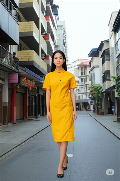 VÁY SUÔNG COTTON VÀNG