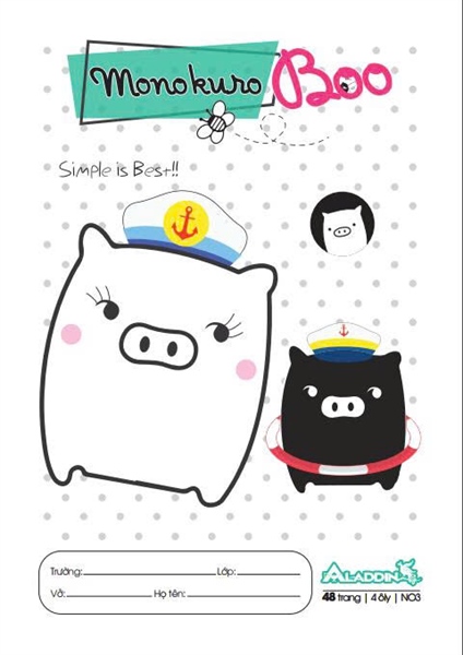 Vở Ô Ly Monokuro Boo Bến Nghé 80 Trang