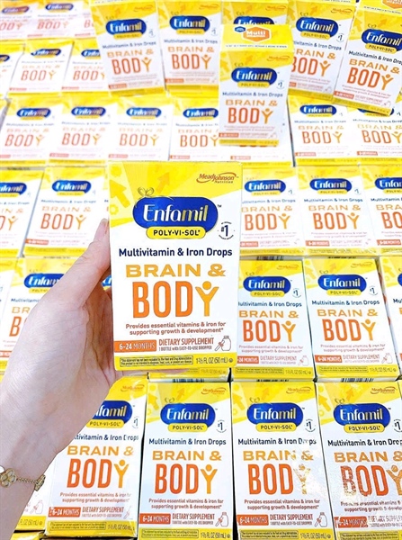 Vitamin Enfamil Brain & Body Poly vi sol bổ sung 8 vitamin của Mỹ từ 6-24 tháng