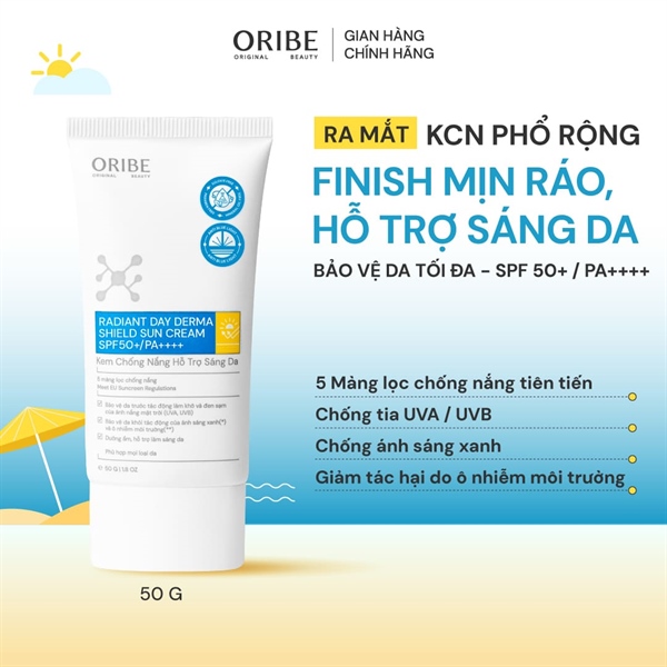 Kem chống nắng hỗ trợ sáng da ORIBE RADIANT DAY DERMA SHIELD SUN CREAM SPF 50+/PA++++ 50g 2