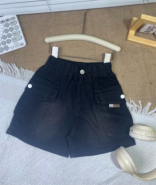 33086-Quần Short Đen Túi Hộp 2 bên