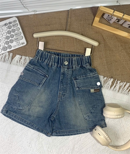 33087-Quần Short Xanh Túi Hộp 2 bên