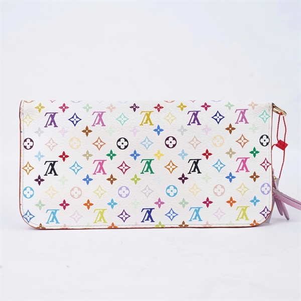 Ví LV trắng họa tiết Multicolor gập 2 (LT) KG+