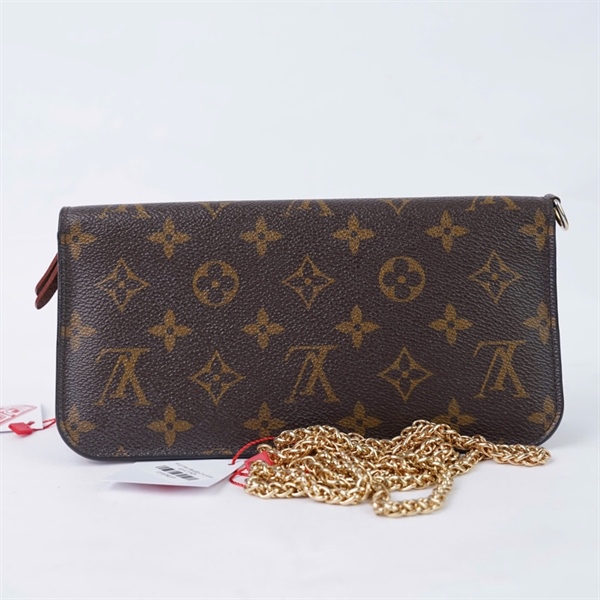 Ví LV zip hoa nâu gập 2 (LT) KG+