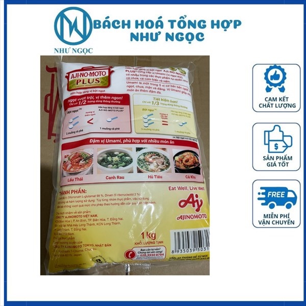 Aji bột ngọt Ajinomoto plus gói 1kg ( APL 1kg)