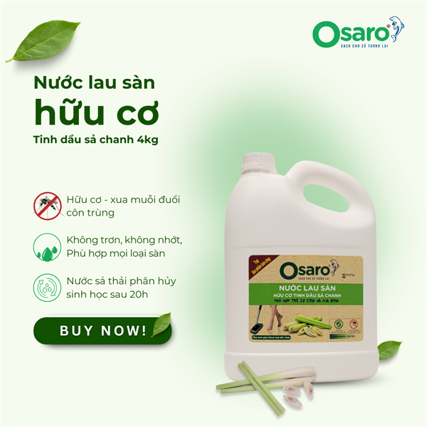 Nước rửa chén OSARO 4000g sả chanh