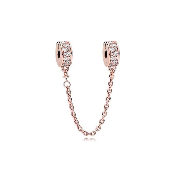 Charm xích vàng hồng +