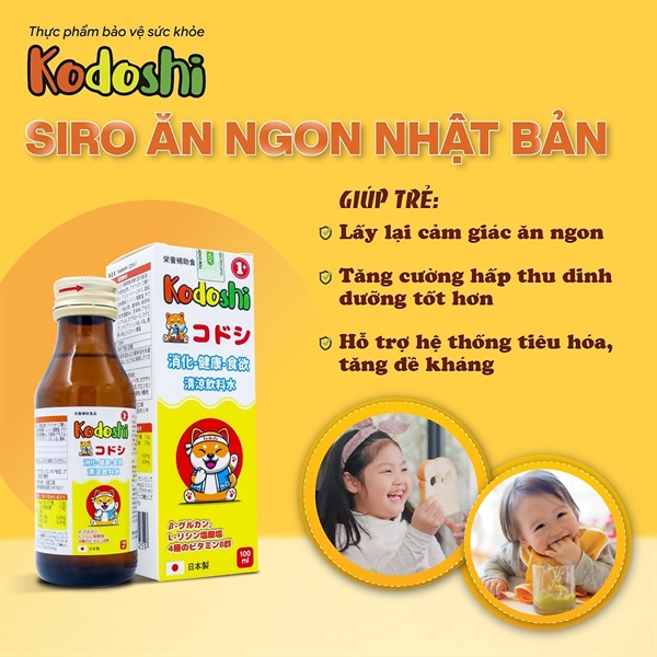 Siro ăn ngon, hỗ trợ tăng cường đề kháng Kodoshi (Chai 100ml) 2