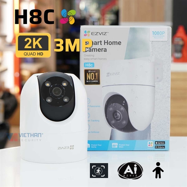 Camera Ezviz H8C pro 2K 3MP 360 độ đàm thoại 2 chiều