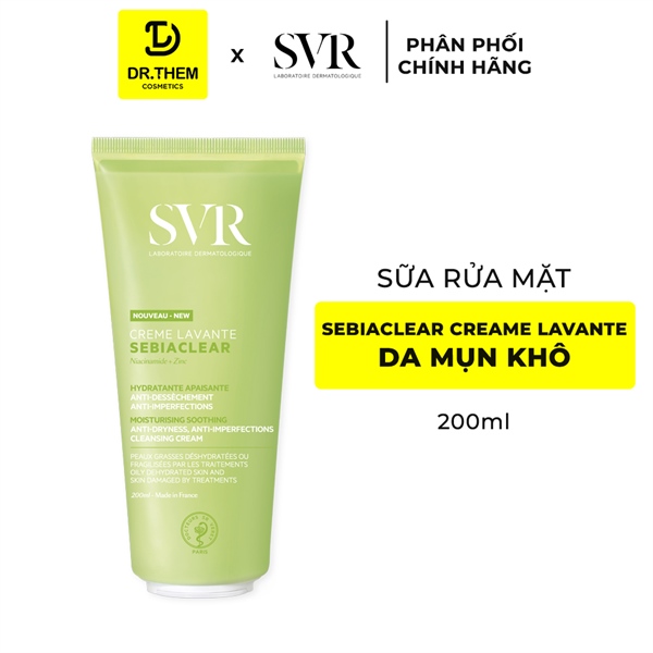 Sữa Rửa Mặt SVR Sebiaclear Creme Lavante Dành Cho Da Mụn Bị Khô
