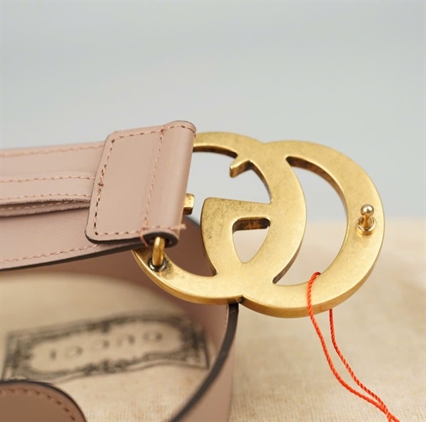 Thắt lưng GG màu nude bản 4x104cm KG+