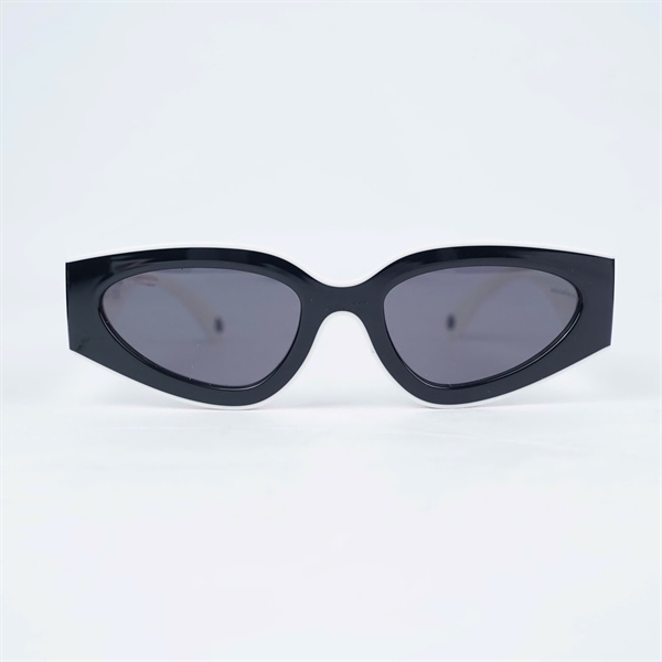 Kính Chanel đen viền trắng C1656/53 (54-20-140) (A-T) KG+