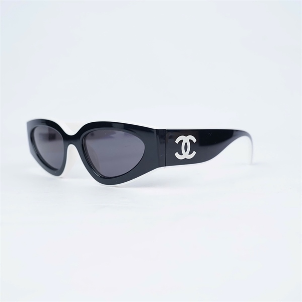 Kính Chanel đen viền trắng C1656/53 (54-20-140) (A-T) KG+