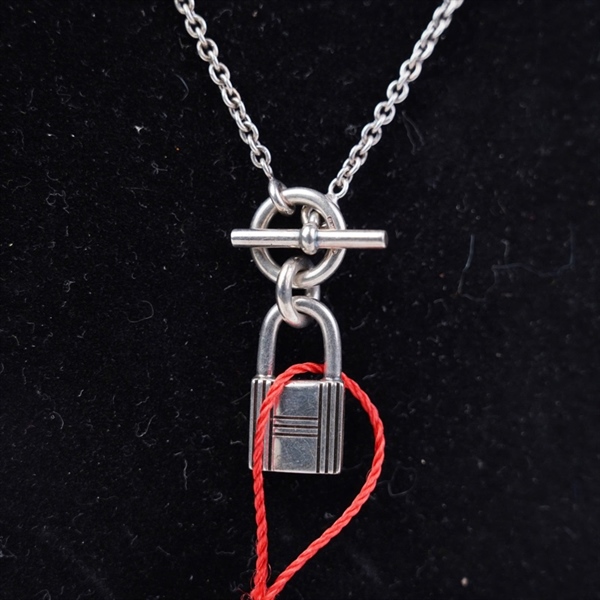 Dây chuyền Hermes ổ khóa bạc (A-T) KG+