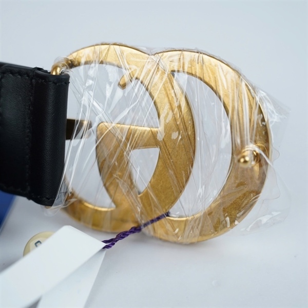 Thắt lưng GG đen kèm tag xanh bản 4x116cm KG+