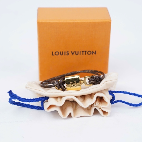 Vòng tay LV hoa nâu ổ khóa vàng (A-T) KG+