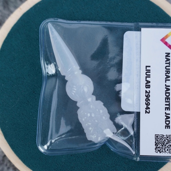 Mặt dây pháp khí băng bạch ngọc Jadeite a My sz55.8-12mm (296942)+