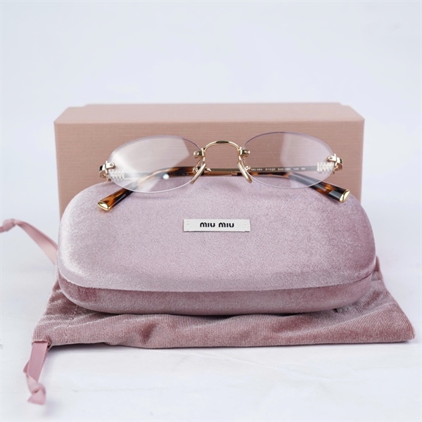 Kính Miu Miu gọng vàng pha loang SMUA54 5AK-08N (51-20-140) KG+