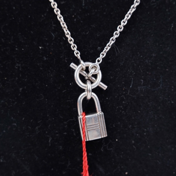 Dây chuyền Hermes ổ khóa bạc (A-T) KG+