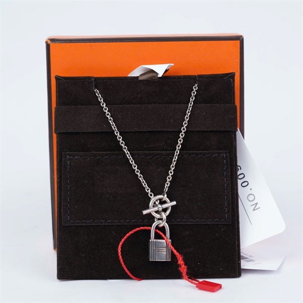 Dây chuyền Hermes ổ khóa bạc (A-T) KG+