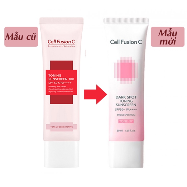 (VAT) Kem Chống Nắng Cell Fusion C DARK SPOT TONING SUNSCREEN - Hồng đậm