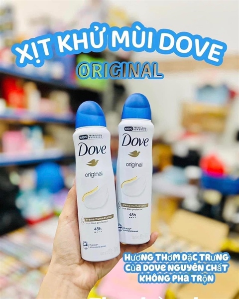 Xịt khử mùi Dove 48H 150ml Original nắp trắng