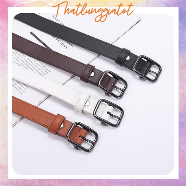 Thắt Lưng Nữ Vuông Ulzzang Đen Da Mềm bản 2.3cm(Hỗ trợ cắt, bấm lỗ dây nịt) TL085 - Thắt Lưng Giá Tốt - Đen