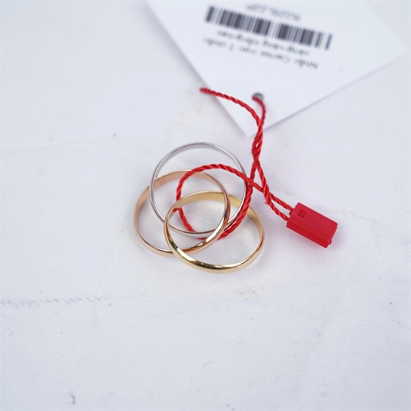 Nhẫn Cartier trơn 3 chiếc vàng-vàng hồng-bạc (TNX843) sz57 (LTB) KG+