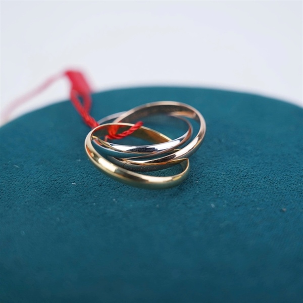 Nhẫn Cartier trơn 3 chiếc vàng-vàng hồng-bạc (TNX843) sz57 (LTB) KG+