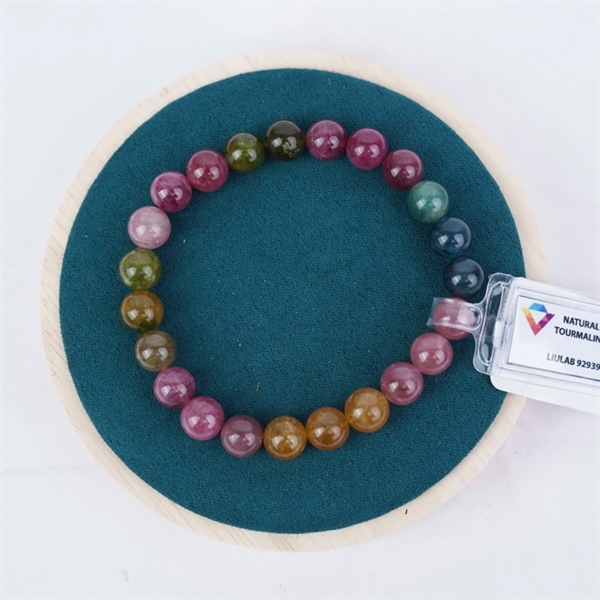 Vòng tay Tourmaline đa sắc 23 hạt ly7-27 (929392) KG+