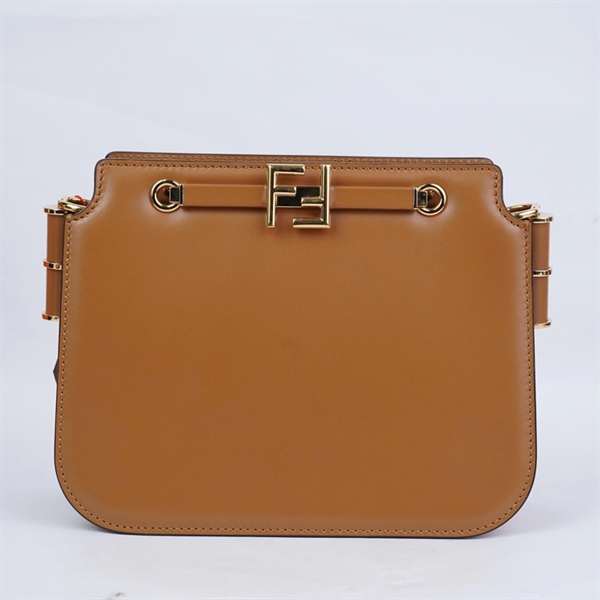 Túi Fendi FF Logo Touch nâu sz23 KG+