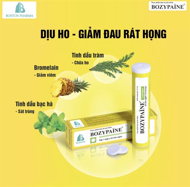 Bozypaine ( Viên ngậm giảm đau họng )