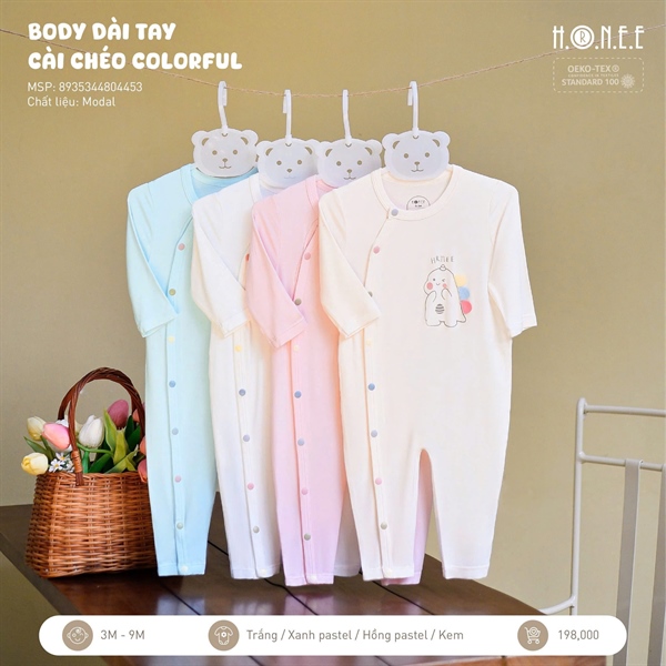 Honee Body dài tay cài chéo Colorful