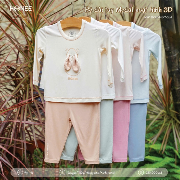 Honee Bộ dài tay cài modal hoạt hình 3D
