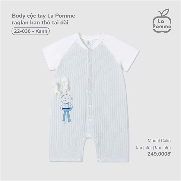 LaPomme Body cộc tay raglan bạn thỏ tai dài