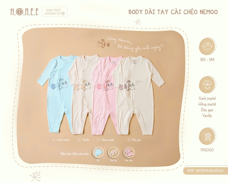Honee Body dài tay cài chéo Nemoo