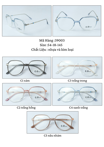 Gọng Nhựa Kim loại 80 C.O lens mã 39003