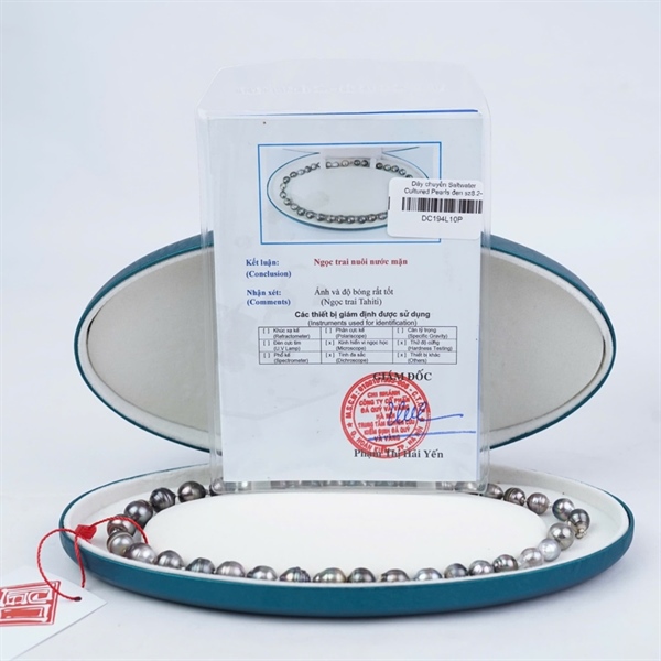 Dây chuyền Saltwater Cultured Pearls đen sz8.2-11mm KG+