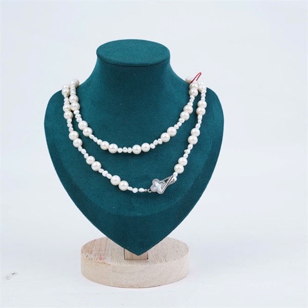 Dây chuyền Cultured Pearls trắng sz3.5-7.6mm KG+