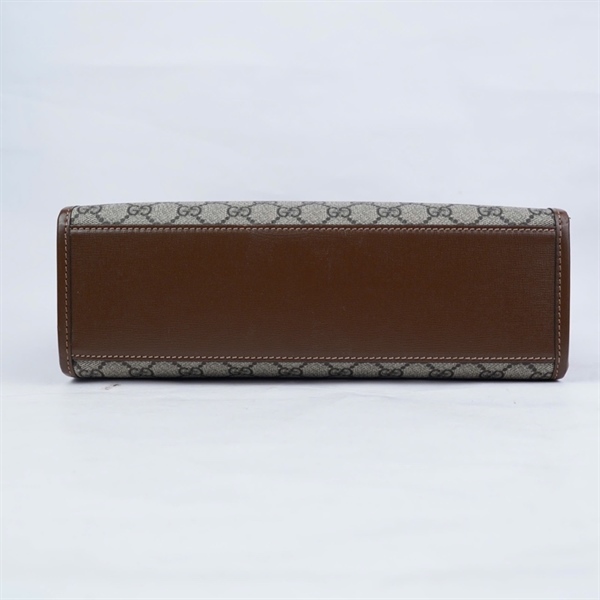 Túi GG Tote xám viền nâu (I039189065) sz30 (HT)+