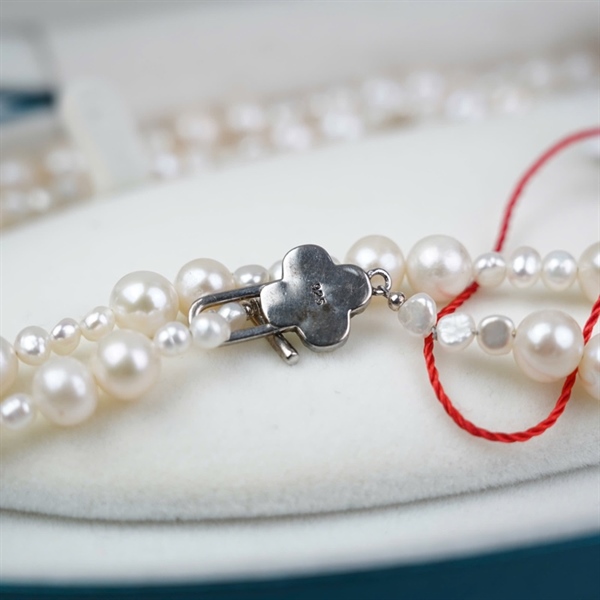 Dây chuyền Cultured Pearls trắng sz3.5-7.6mm KG+