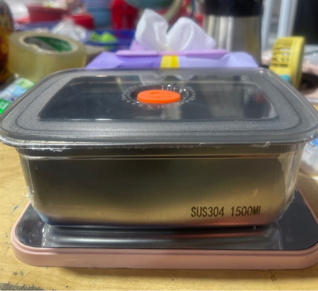 Hộp lạnh Inox 1500ml nắp nâu mỏng