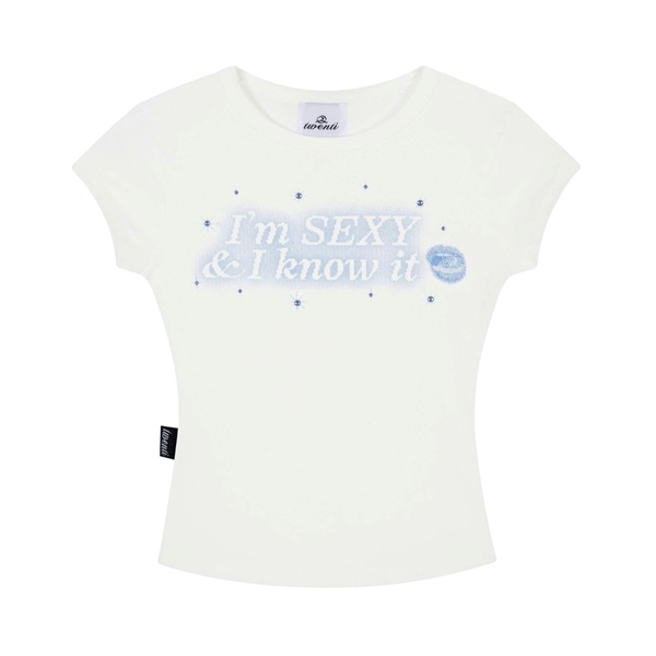 TWENTI Baby Tee Đính Đá Sexy - Trắng