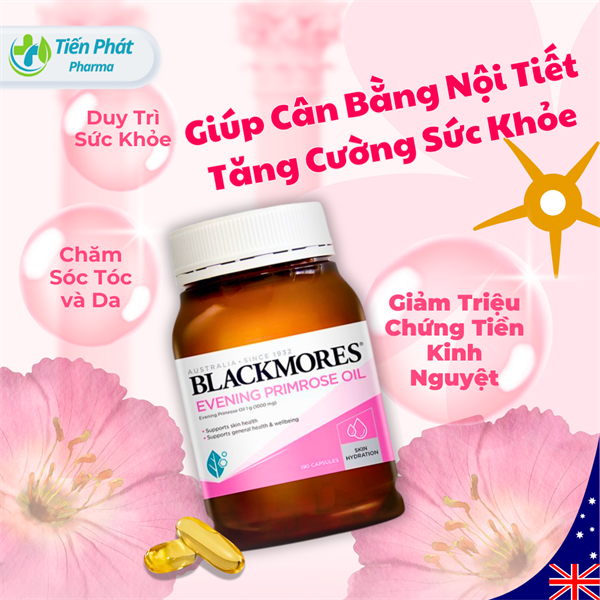 Viên uống Blackmores Evening Primrose Oil hỗ trợ làn da khỏe mạnh, dưỡng ẩm da (190 viên)