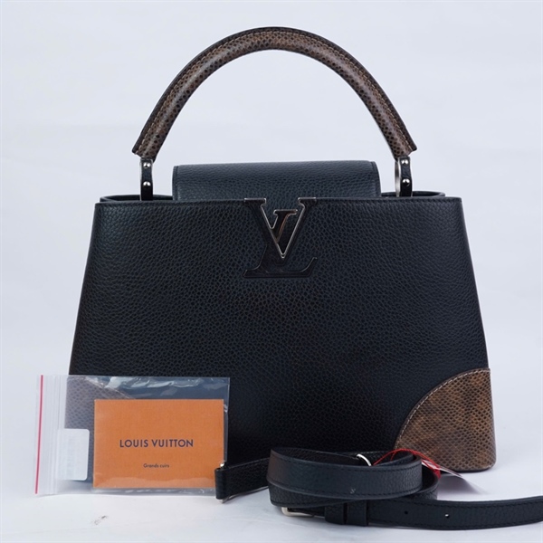 Túi LV Capu đen góc nâu da trăn (MI0177) sz31 (HN) KG+