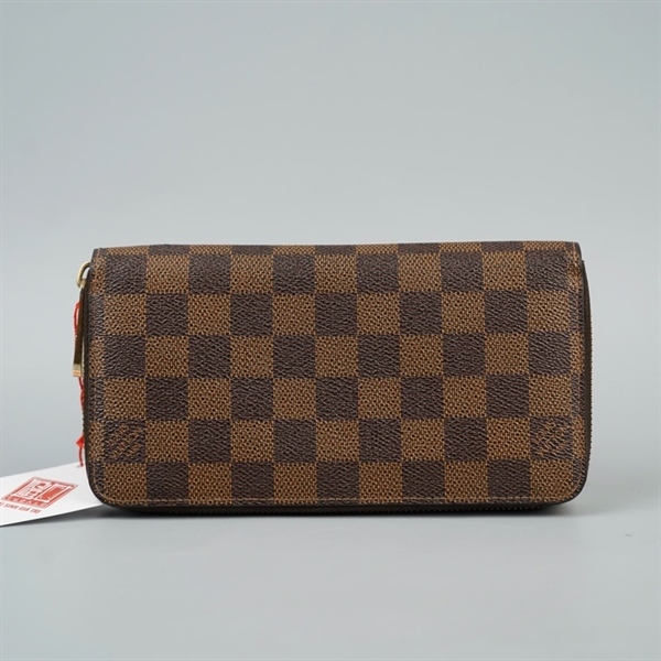 Ví LV zip ô vuông nâu (VI2078) KG+